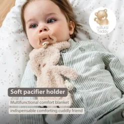 Knuffel fopspeenhouder Konijn Teddy bouclette Ecru