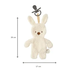 Knuffel fopspeenhouder Konijn Teddy bouclette Ecru