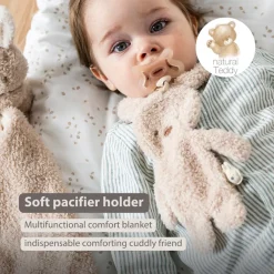 Knuffel fopspeenhouder Konijn Teddy bouclette Beige