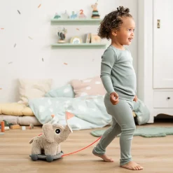 Knuffel 2-in-1 trekspeeltje Elphee Zand