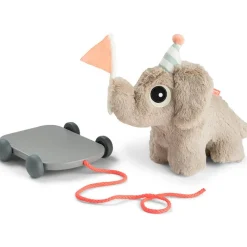 Knuffel 2-in-1 trekspeeltje Elphee Zand