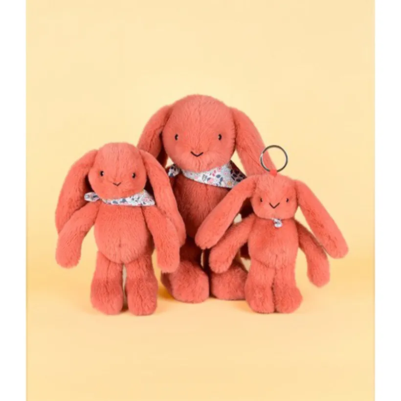 Knuffel Konijn Fleurette 25cm Terracotta
