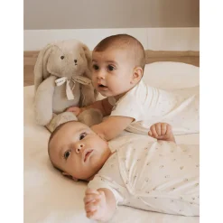Knuffel konijn met witte ruis , melodie en nachtlampje Warm Grey