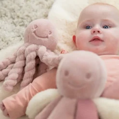 Knuffel met korte haren Octopus Poederroze