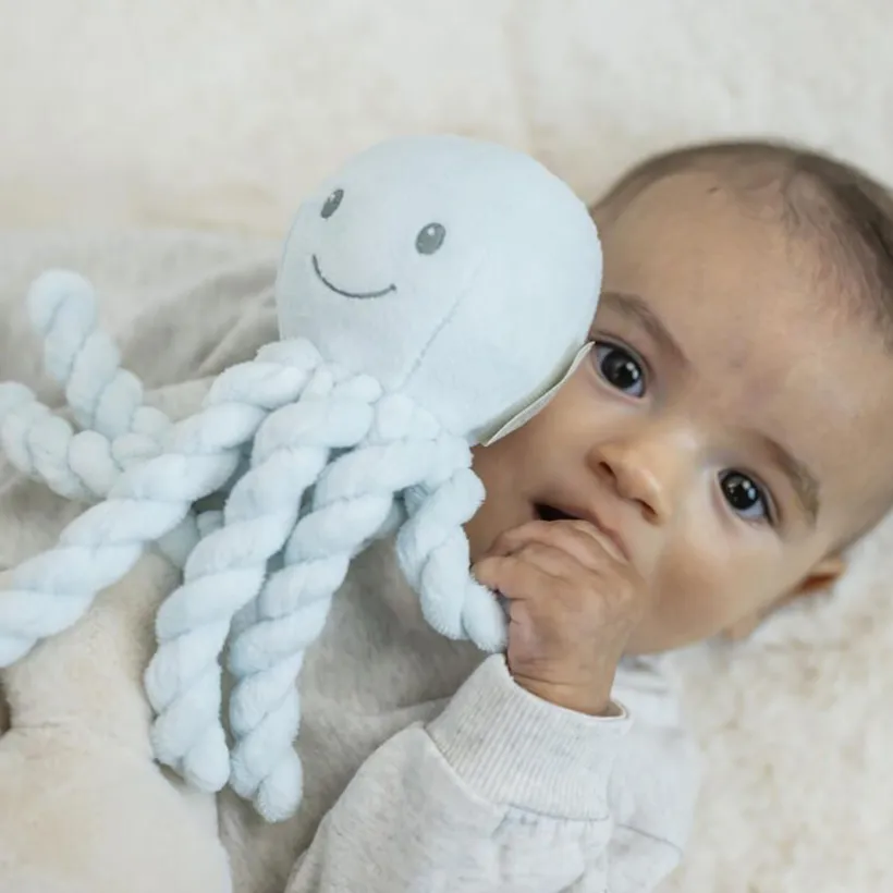 Knuffel met korte haren Octopus Pastelblauw