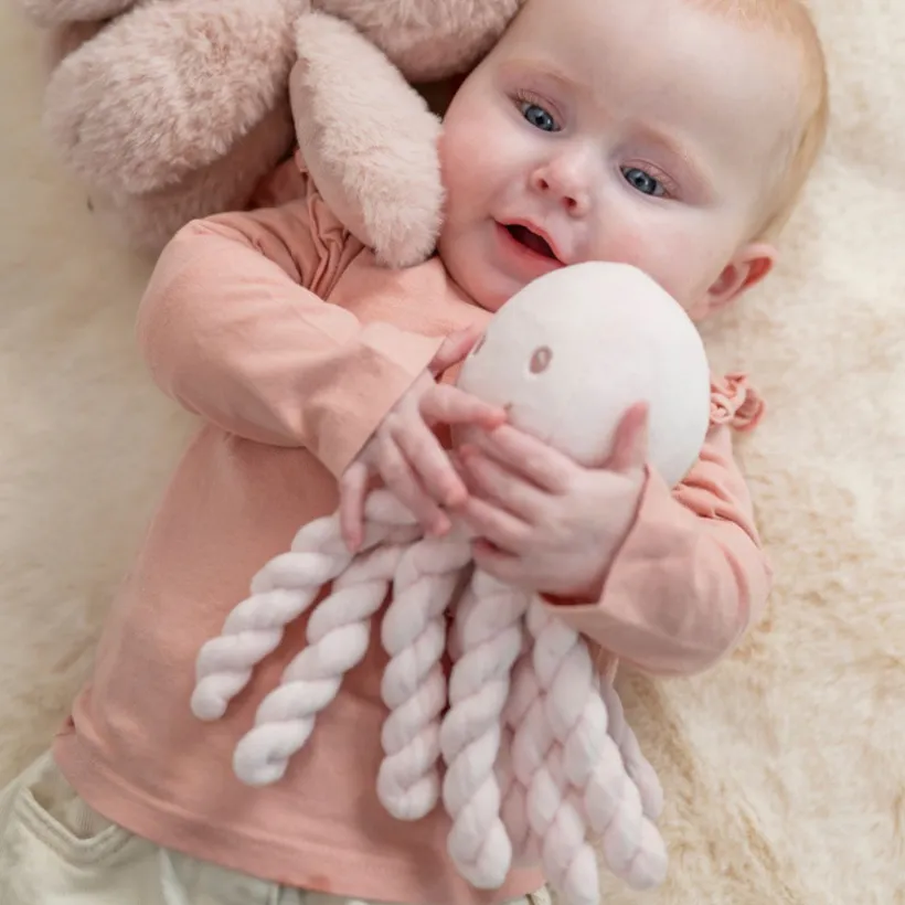 Knuffel met korte haren Octopus Pastelroze