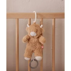 Knuffel mini muziekaal20cm Koe Fluffy Beige