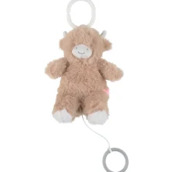 Knuffel mini muziekaal20cm Koe Fluffy Beige