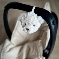 Knuffel muzikaal Beer hoofdje Lou - op batterijen AAA -Ecru