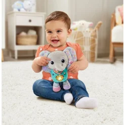 Knuffel Olifant grijs 15 melodietjes 3 liedjes NL 3m+