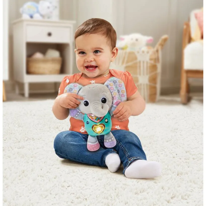 Knuffel Olifant grijs 15 melodietjes 3 liedjes NL 3m+