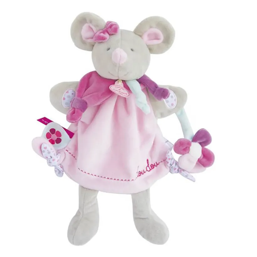 Knuffelpop Marionet 28cm Muis Pearly