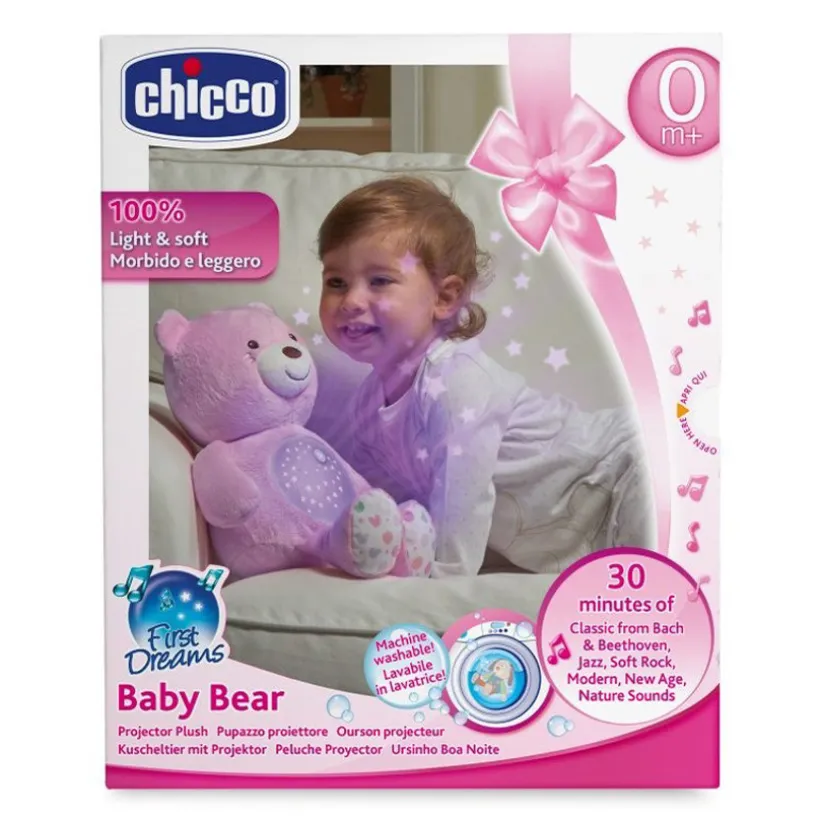 Knuffel projector First Dreams Baby Bear - Roze