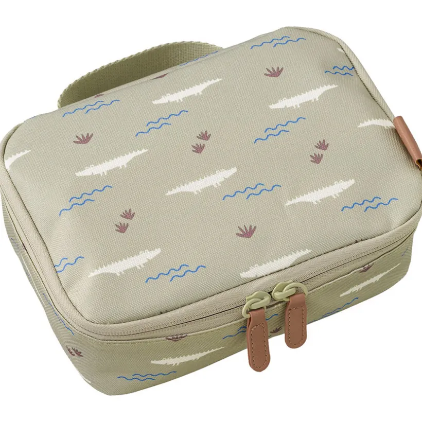 Koeltas lunchbag Krokodil Olijf