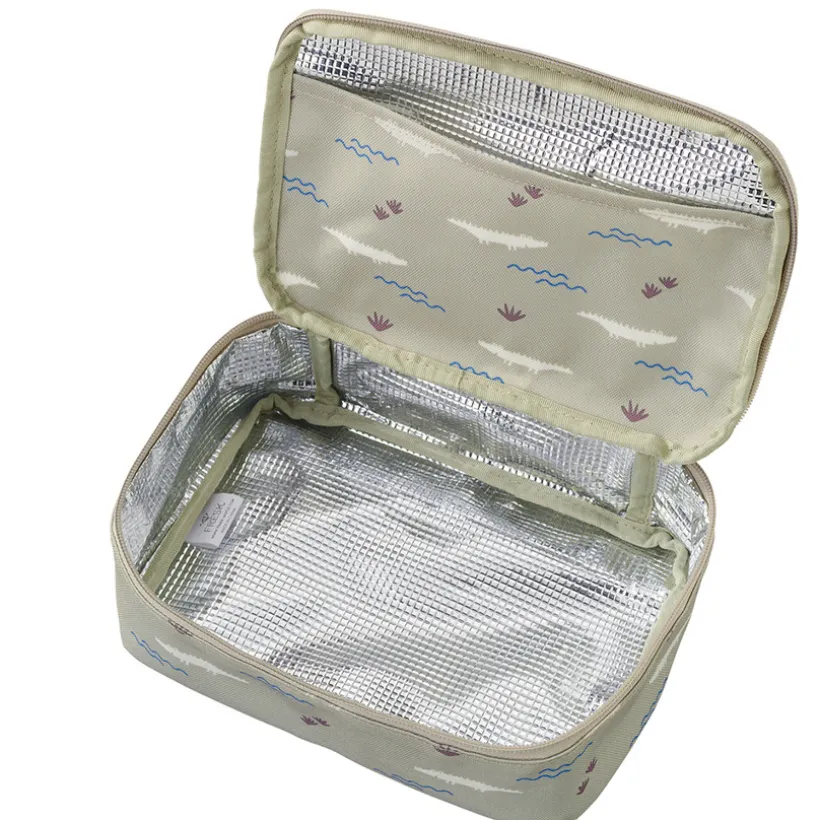 Koeltas lunchbag Krokodil Olijf