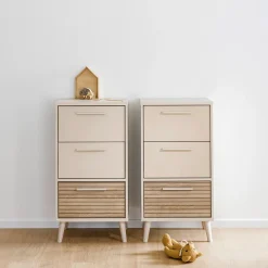 Kommode Buddy met 3 lades kasjmier beige/Groovy Eikenhout
