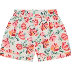 Korte broek met bloemenprint en kant meisjes