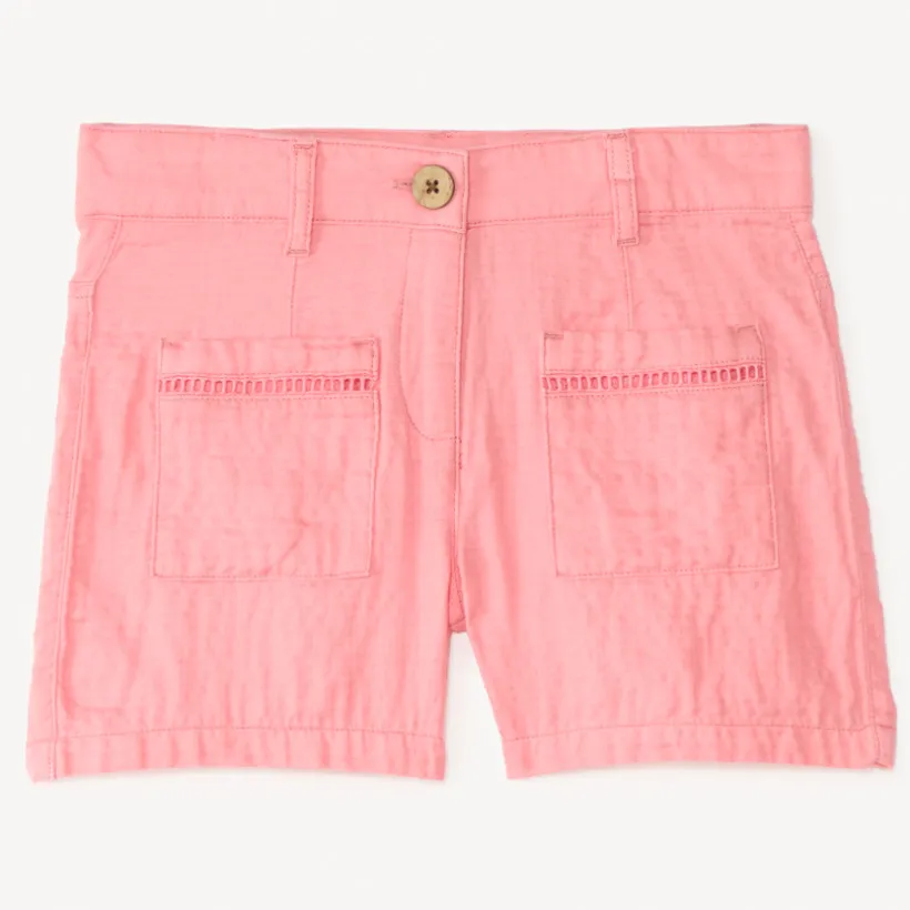 Korte broek met zakken van dubbele katoenen gaas meisjes