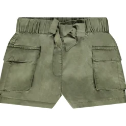 Korte cargo short in lyocell met zakken meisjes