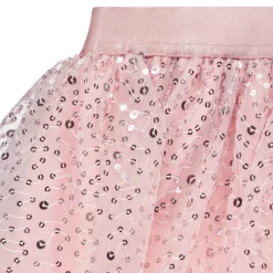 Korte effen rozenkleurige tule rok met glanzende pailletten meisjes