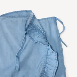 Korte effen Tencel rok met volants meisjes