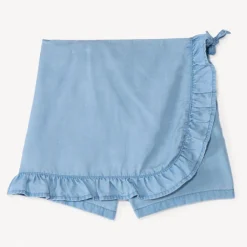 Korte effen Tencel rok met volants meisjes
