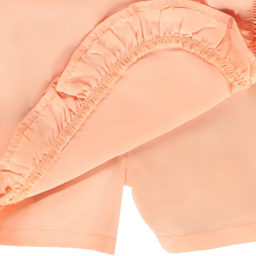 Korte effen Tencel rok met volants meisjes