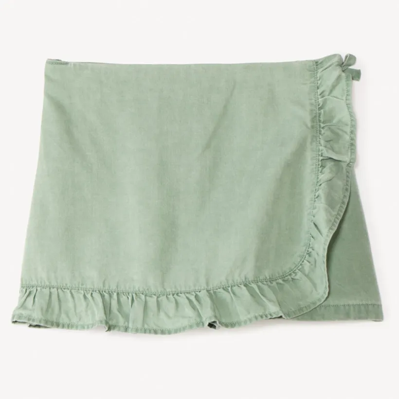 Korte effen Tencel rok met volants meisjes