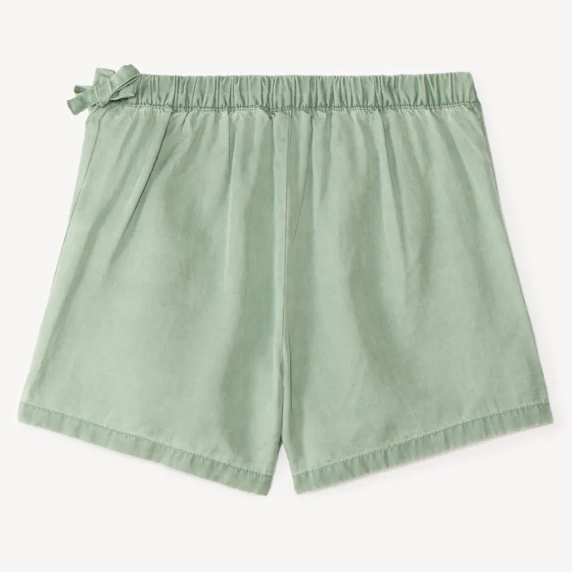 Korte effen Tencel rok met volants meisjes