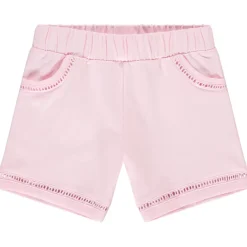 Korte fleece broek met geperforeerde details meisjes