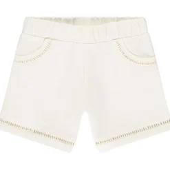 Korte fleece broek met geperforeerde details meisjes