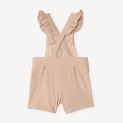 Korte geborduurde corduroy tuinbroek voor babymeisjes