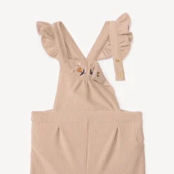 Korte geborduurde corduroy tuinbroek voor babymeisjes