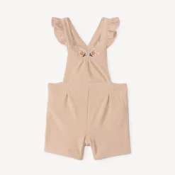 Korte geborduurde corduroy tuinbroek voor babymeisjes
