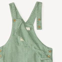 Korte gestreepte canvas tuinbroek voor babyjongen