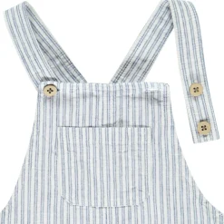 Korte gestreepte jumpsuit met kokosknopen voor baby jongen