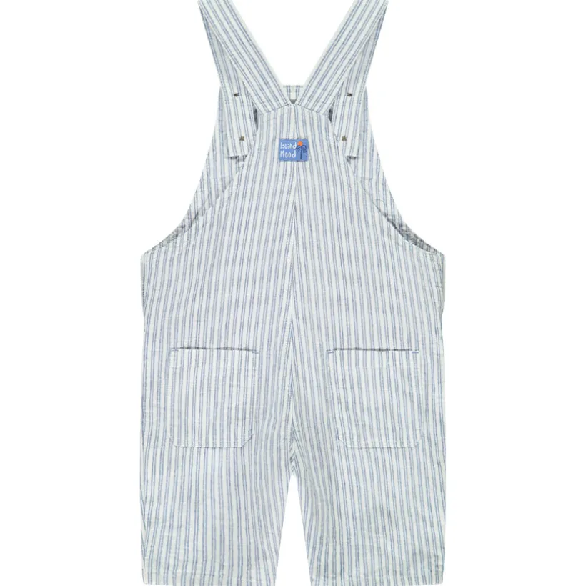 Korte gestreepte jumpsuit met kokosknopen voor baby jongen