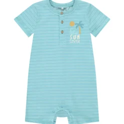 Korte gestreepte jumpsuit met print voor babyjongens
