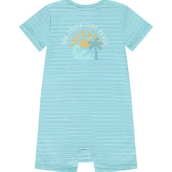 Korte gestreepte jumpsuit met print voor babyjongens