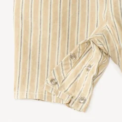 Korte gestreepte overall van canvas voor babyjongen