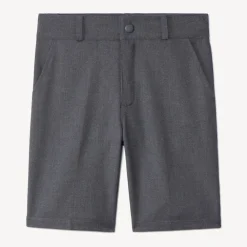 Korte grijze bermuda van stof met verstelbare taille jongens