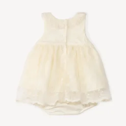 Korte 2-in-1 geborduurde tulle jumpsuit voor babymeisjes