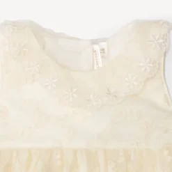 Korte 2-in-1 geborduurde tulle jumpsuit voor babymeisjes