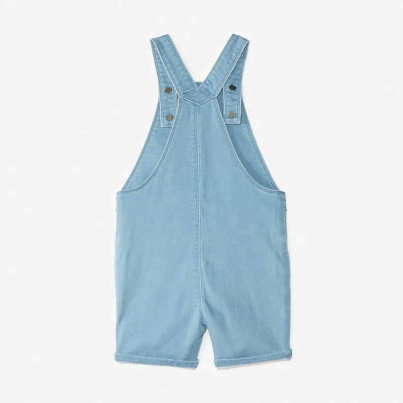 Korte jeans overall in workwear-stijl met palmboom borduursel voor babyjongens