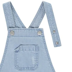Korte jeanssalopette met opengewerkte riem meisjes