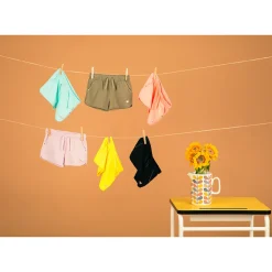 Korte jersey short met flamingo print en folie meisjes
