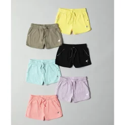 Korte jersey short met flamingo print en folie meisjes