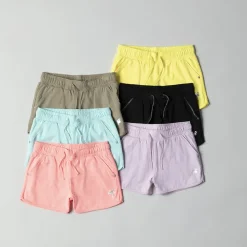 Korte jersey short met flamingo print en folie meisjes