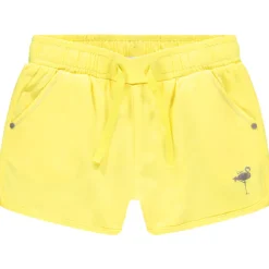 Korte jersey short met flamingo print en folie meisjes