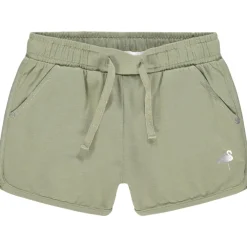 Korte jersey short met flamingo print en folie meisjes